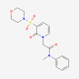 molecular formula C18H21N3O5S B2906688 N-methyl-2-(3-(morpholinosulfonyl)-2-oxopyridin-1(2H)-yl)-N-phenylacetamide CAS No. 1251705-25-5