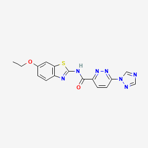 molecular formula C16H13N7O2S B2906702 N-(6-ethoxybenzo[d]thiazol-2-yl)-6-(1H-1,2,4-triazol-1-yl)pyridazine-3-carboxamide CAS No. 1448137-21-0