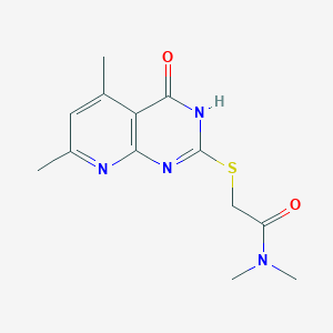 molecular formula C13H16N4O2S B2906719 2-((4-hydroxy-5,7-dimethylpyrido[2,3-d]pyrimidin-2-yl)thio)-N,N-dimethylacetamide CAS No. 667887-73-2
