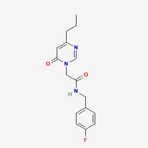 molecular formula C16H18FN3O2 B2906720 N-(4-fluorobenzyl)-2-(6-oxo-4-propylpyrimidin-1(6H)-yl)acetamide CAS No. 1211090-71-9