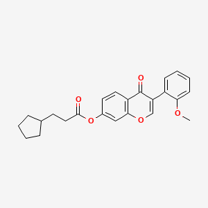 molecular formula C24H24O5 B2906725 3-(2-methoxyphenyl)-4-oxo-4H-chromen-7-yl 3-cyclopentylpropanoate CAS No. 610759-37-0