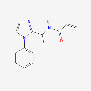 molecular formula C14H15N3O B2906734 N-[1-(1-Phenylimidazol-2-yl)ethyl]prop-2-enamide CAS No. 2411224-46-7