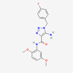 molecular formula C18H18FN5O3 B2906736 5-amino-N-(2,5-dimethoxyphenyl)-1-(4-fluorobenzyl)-1H-1,2,3-triazole-4-carboxamide CAS No. 899736-58-4