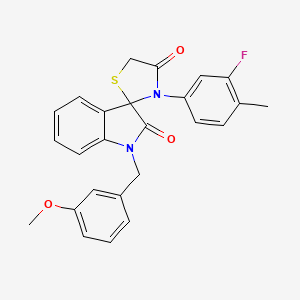 molecular formula C25H21FN2O3S B2906738 3'-(3-Fluoro-4-methylphenyl)-1-[(3-methoxyphenyl)methyl]-1,2-dihydrospiro[indole-3,2'-[1,3]thiazolidine]-2,4'-dione CAS No. 894542-99-5