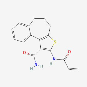 molecular formula C17H16N2O2S B2906753 4-(Prop-2-enoylamino)-5-thiatricyclo[8.4.0.02,6]tetradeca-1(14),2(6),3,10,12-pentaene-3-carboxamide CAS No. 2305422-26-6