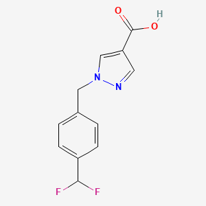 molecular formula C12H10F2N2O2 B2906754 1-[[4-(Difluoromethyl)phenyl]methyl]pyrazole-4-carboxylic acid CAS No. 2248273-76-7