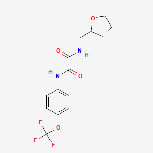 molecular formula C14H15F3N2O4 B2906756 N1-((tetrahydrofuran-2-yl)methyl)-N2-(4-(trifluoromethoxy)phenyl)oxalamide CAS No. 941963-14-0