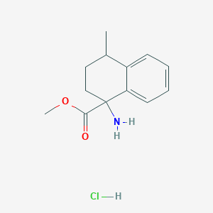 molecular formula C13H18ClNO2 B2906759 Methyl 1-amino-4-methyl-1,2,3,4-tetrahydronaphthalene-1-carboxylate hydrochloride CAS No. 2172503-69-2