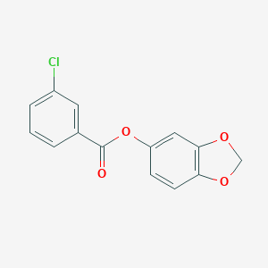 molecular formula C14H9ClO4 B290676 1,3-Benzodioxol-5-yl 3-chlorobenzoate 