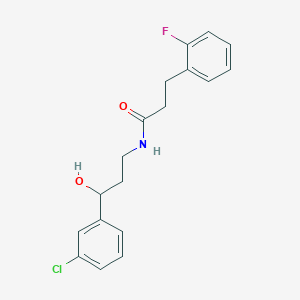 N-(3-(3-chlorophenyl)-3-hydroxypropyl)-3-(2-fluorophenyl)propanamide