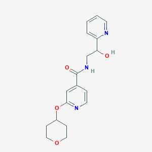 molecular formula C18H21N3O4 B2906768 N-(2-hydroxy-2-(pyridin-2-yl)ethyl)-2-((tetrahydro-2H-pyran-4-yl)oxy)isonicotinamide CAS No. 2034392-42-0