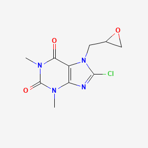 molecular formula C10H11ClN4O3 B2906770 8-Chloro-1,3-dimethyl-7-(oxiran-2-ylmethyl)purine-2,6-dione CAS No. 114303-79-6