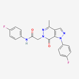 molecular formula C20H15F2N5O2 B2906779 N-(4-fluorophenyl)-2-(1-(4-fluorophenyl)-4-methyl-7-oxo-1H-pyrazolo[3,4-d]pyridazin-6(7H)-yl)acetamide CAS No. 941915-19-1