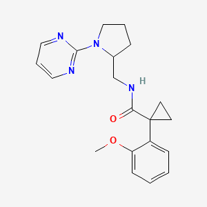 molecular formula C20H24N4O2 B2906790 1-(2-methoxyphenyl)-N-{[1-(pyrimidin-2-yl)pyrrolidin-2-yl]methyl}cyclopropane-1-carboxamide CAS No. 2097864-14-5