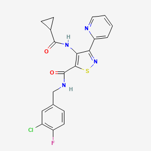 N-(3-chloro-4-fluorobenzyl)-4-[(cyclopropylcarbonyl)amino]-3-pyridin-2-ylisothiazole-5-carboxamide