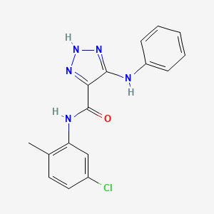 molecular formula C16H14ClN5O B2906794 N-(5-chloro-2-methylphenyl)-5-(phenylamino)-1H-1,2,3-triazole-4-carboxamide CAS No. 1206987-73-6
