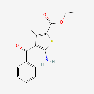 molecular formula C15H15NO3S B2906796 Ethyl 5-amino-4-benzoyl-3-methylthiophene-2-carboxylate CAS No. 342408-78-0