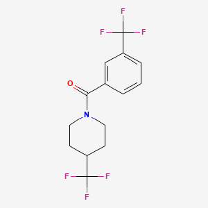molecular formula C14H13F6NO B2906803 4-(Trifluoromethyl)-1-[3-(trifluoromethyl)benzoyl]piperidine CAS No. 2061358-30-1
