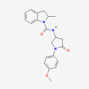 N-(1-(4-methoxyphenyl)-5-oxopyrrolidin-3-yl)-2-methylindoline-1-carboxamide