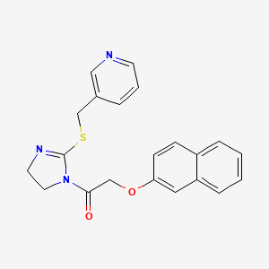 2-Naphthalen-2-yloxy-1-[2-(pyridin-3-ylmethylsulfanyl)-4,5-dihydroimidazol-1-yl]ethanone