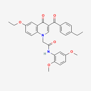 molecular formula C30H30N2O6 B2906815 N-(2,5-dimethoxyphenyl)-2-(6-ethoxy-3-(4-ethylbenzoyl)-4-oxoquinolin-1(4H)-yl)acetamide CAS No. 898342-99-9
