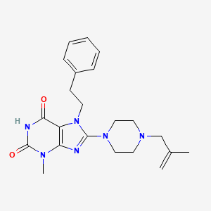 molecular formula C22H28N6O2 B2906816 3-methyl-8-(4-(2-methylallyl)piperazin-1-yl)-7-phenethyl-1H-purine-2,6(3H,7H)-dione CAS No. 878432-19-0