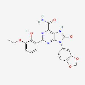 9-(1,3-benzodioxol-5-yl)-2-(3-ethoxy-2-hydroxyphenyl)-8-oxo-8,9-dihydro-7H-purine-6-carboxamide