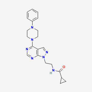 N-(2-(4-(4-phenylpiperazin-1-yl)-1H-pyrazolo[3,4-d]pyrimidin-1-yl)ethyl)cyclopropanecarboxamide