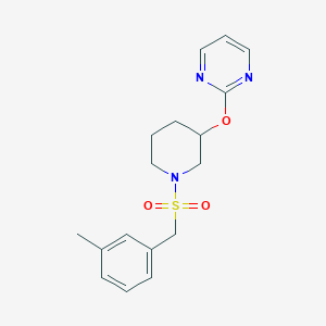 molecular formula C17H21N3O3S B2906826 2-((1-((3-Methylbenzyl)sulfonyl)piperidin-3-yl)oxy)pyrimidine CAS No. 2034325-82-9