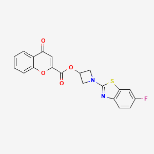 molecular formula C20H13FN2O4S B2906831 1-(6-fluorobenzo[d]thiazol-2-yl)azetidin-3-yl 4-oxo-4H-chromene-2-carboxylate CAS No. 1396873-31-6