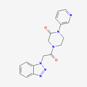 molecular formula C17H16N6O2 B2906836 4-[2-(1H-1,2,3-benzotriazol-1-yl)acetyl]-1-(pyridin-3-yl)piperazin-2-one CAS No. 2097911-53-8