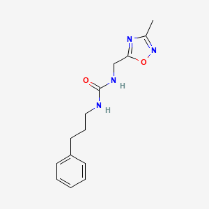 molecular formula C14H18N4O2 B2906844 1-((3-Methyl-1,2,4-oxadiazol-5-yl)methyl)-3-(3-phenylpropyl)urea CAS No. 1234925-37-1