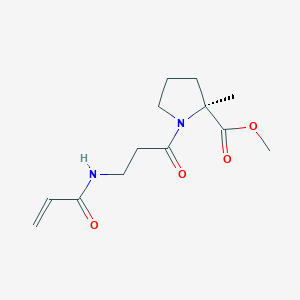 B2906846 Methyl (2S)-2-methyl-1-[3-(prop-2-enoylamino)propanoyl]pyrrolidine-2-carboxylate CAS No. 2361597-43-3