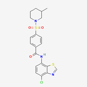molecular formula C20H20ClN3O3S2 B2906847 N-(4-chlorobenzo[d]thiazol-7-yl)-4-((3-methylpiperidin-1-yl)sulfonyl)benzamide CAS No. 941961-85-9