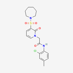 molecular formula C20H24ClN3O4S B2906855 2-(3-(azepan-1-ylsulfonyl)-2-oxopyridin-1(2H)-yl)-N-(2-chloro-4-methylphenyl)acetamide CAS No. 1251606-33-3