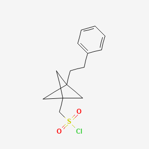 molecular formula C14H17ClO2S B2906862 [3-(2-Phenylethyl)-1-bicyclo[1.1.1]pentanyl]methanesulfonyl chloride CAS No. 2287316-80-5