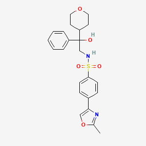 N-(2-hydroxy-2-phenyl-2-(tetrahydro-2H-pyran-4-yl)ethyl)-4-(2-methyloxazol-4-yl)benzenesulfonamide