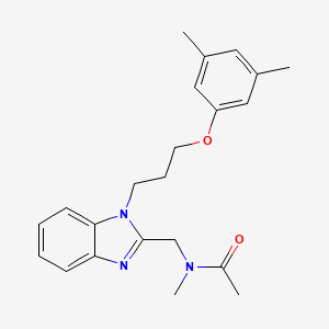 molecular formula C22H27N3O2 B2906871 N-({1-[3-(3,5-dimethylphenoxy)propyl]benzimidazol-2-yl}methyl)-N-methylacetami de CAS No. 931682-73-4