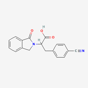 molecular formula C18H14N2O3 B2906873 3-(4-cyanophenyl)-2-(1-oxo-1,3-dihydro-2H-isoindol-2-yl)propanoic acid CAS No. 338393-91-2