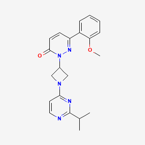 molecular formula C21H23N5O2 B2906889 6-(2-Methoxyphenyl)-2-[1-(2-propan-2-ylpyrimidin-4-yl)azetidin-3-yl]pyridazin-3-one CAS No. 2380170-50-1