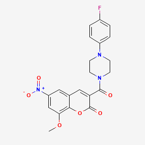 molecular formula C21H18FN3O6 B2906894 3-[4-(4-氟苯基)哌嗪-1-羰基]-8-甲氧基-6-硝基色满-2-酮 CAS No. 714262-97-2