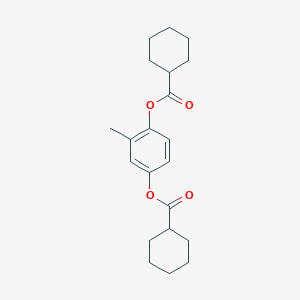 molecular formula C21H28O4 B290690 4-[(Cyclohexylcarbonyl)oxy]-2-methylphenyl cyclohexanecarboxylate 
