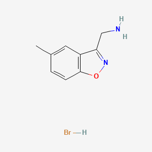 molecular formula C9H11BrN2O B2906906 (5-Methyl-1,2-benzoxazol-3-yl)methanamine;hydrobromide CAS No. 2244721-43-3