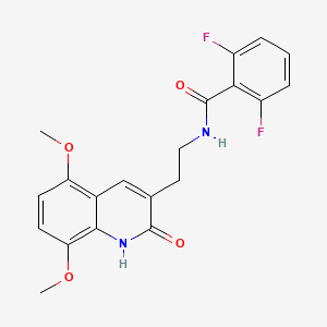 molecular formula C20H18F2N2O4 B2906909 N-[2-(5,8-dimethoxy-2-oxo-1H-quinolin-3-yl)ethyl]-2,6-difluorobenzamide CAS No. 688353-08-4