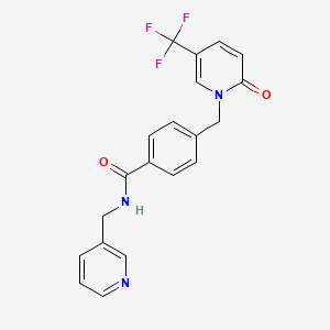 molecular formula C20H16F3N3O2 B2906920 4-{[2-oxo-5-(trifluoromethyl)-1(2H)-pyridinyl]methyl}-N-(3-pyridinylmethyl)benzenecarboxamide CAS No. 339025-27-3