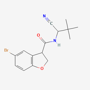molecular formula C15H17BrN2O2 B2906928 5-bromo-N-(1-cyano-2,2-dimethylpropyl)-2,3-dihydro-1-benzofuran-3-carboxamide CAS No. 1444625-61-9