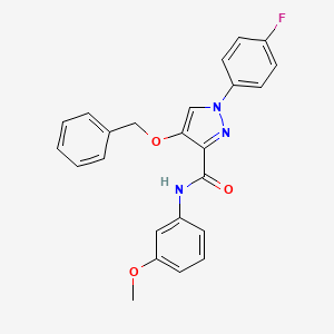 molecular formula C24H20FN3O3 B2906929 4-(苄氧基)-1-(4-氟苯基)-N-(3-甲氧基苯基)-1H-吡唑-3-甲酰胺 CAS No. 1210253-34-1