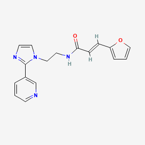 molecular formula C17H16N4O2 B2906930 (E)-3-(furan-2-yl)-N-(2-(2-(pyridin-3-yl)-1H-imidazol-1-yl)ethyl)acrylamide CAS No. 2035035-97-1