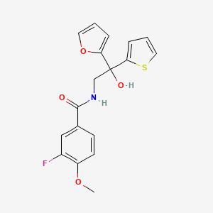 molecular formula C18H16FNO4S B2906941 3-fluoro-N-(2-(furan-2-yl)-2-hydroxy-2-(thiophen-2-yl)ethyl)-4-methoxybenzamide CAS No. 2034333-87-2