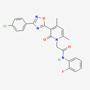 2-(3-(3-(4-chlorophenyl)-1,2,4-oxadiazol-5-yl)-4,6-dimethyl-2-oxopyridin-1(2H)-yl)-N-(2-fluorophenyl)acetamide
